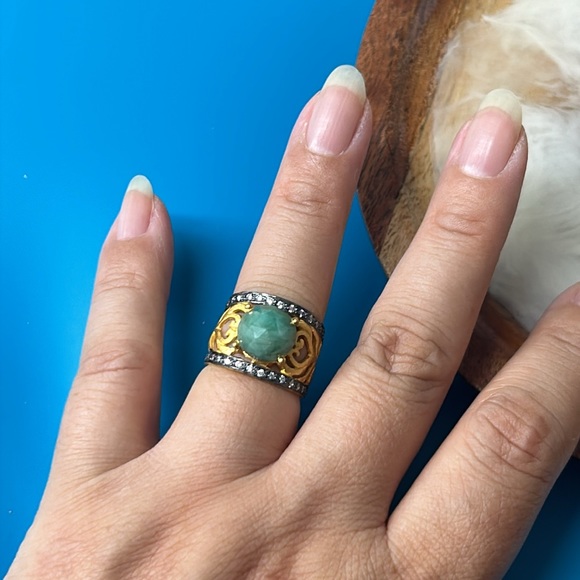 🖤NEW💕Green gemstone ring - Picture 2 of 16